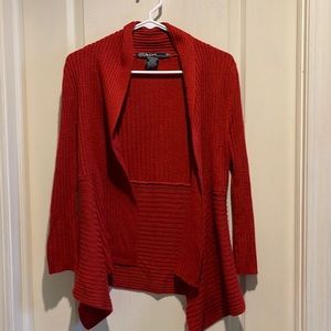 Dark red waterfall cardigan